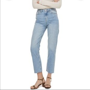 Top shop Raw Hem Crop Straight Leg Jeans